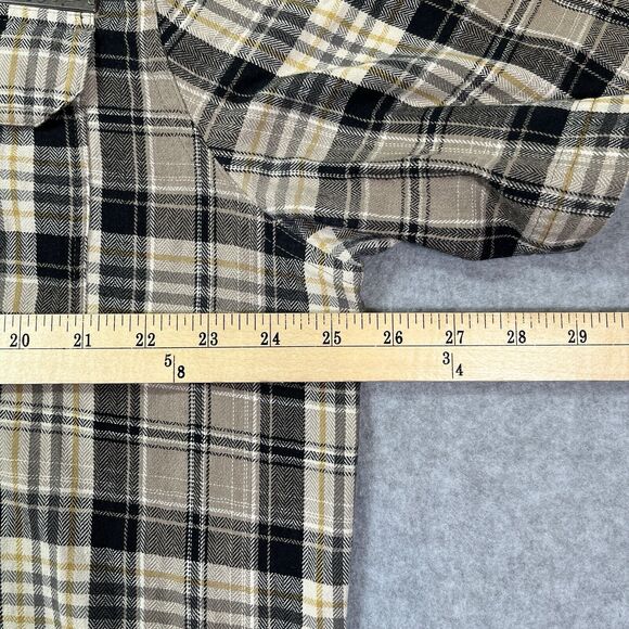 Harley Davidson Men’s XL Brown Plaid Button Up MotorClothes Metal Pocket Tag - Picture 8 of 9